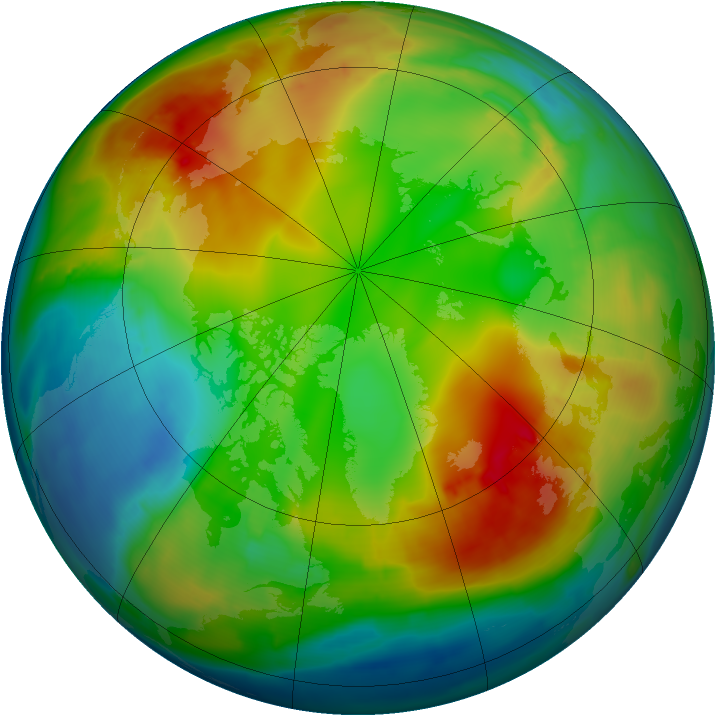Arctic ozone map for 19 January 2009